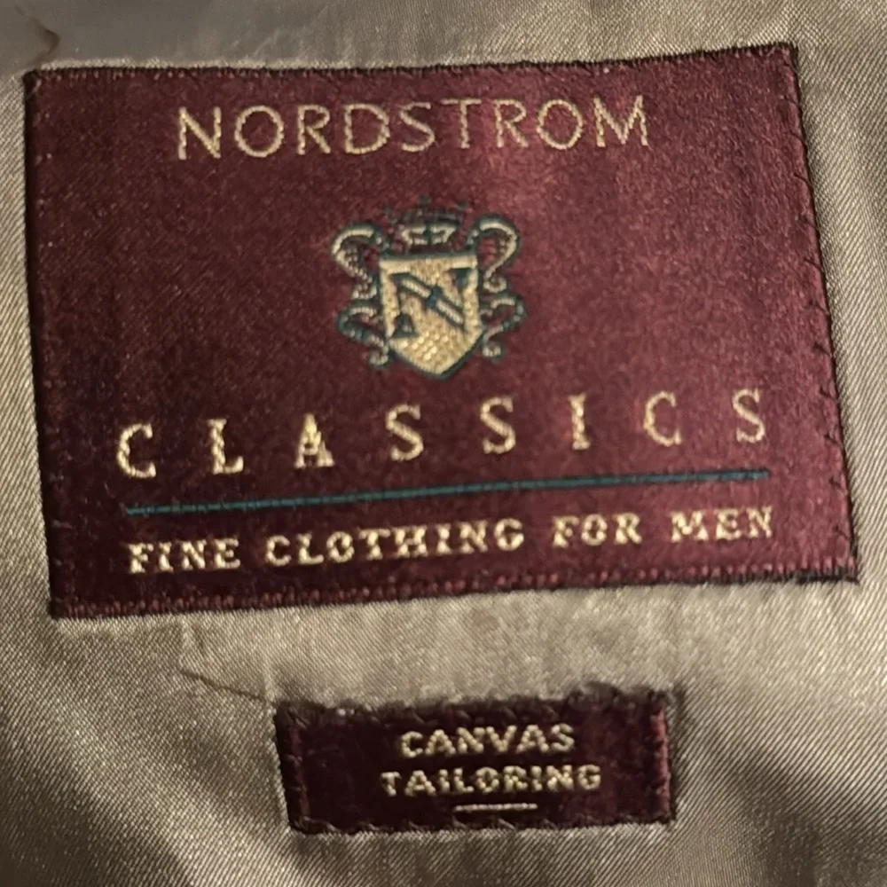 Nordstrom Classics Canvas Tailoring wool‎ / silk blend tan plaid sports coat 44T